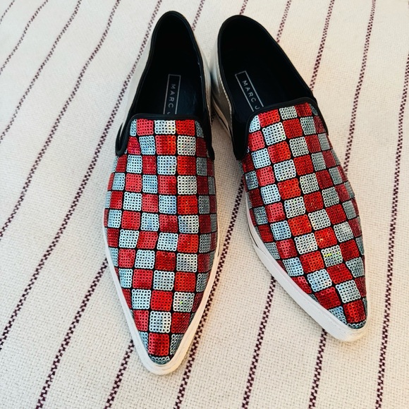 MARC JACOBS sequin pointed toe slip on sneakers - Picture 2 of 7
